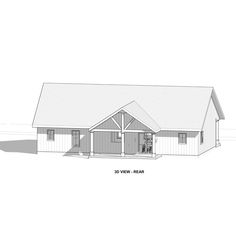 the front view of a house plan