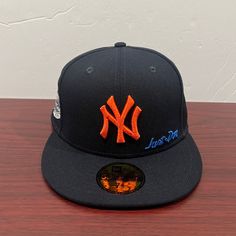 Brand - New Era X Just Don Hat Model - 59fifty Hat Type - Fitted Hat Team - New York Yankees League - Mlb Condition- Brand New Color - Navy Blue & Orange Sizes Available; 7 3/8 Navy Fitted Hat With Curved Brim For Streetwear, Navy Curved Brim Fitted Hat For Streetwear, Blue Fitted Hat With Embroidered Logo For Streetwear, Blue Flat Cap For Sports, Blue Fitted Hat With Flat Brim For Streetwear, Blue Flat Brim Fitted Hat For Streetwear, Casual Blue Fitted Hat With Flat Crown, Blue Flat Cap For Baseball Season, Blue Fitted Hat For Baseball Season Streetwear