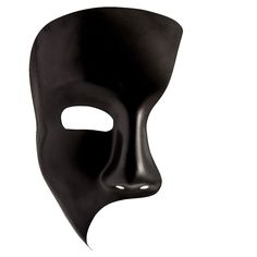 a black mask on a white background