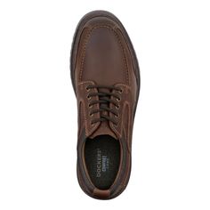 Designed for even the longest days, the cushioned heel pad and ultra-comfy footbed will keep your feet comfortable, relaxed and supported all day long. These men’s shoes are made with genuine leather materials, detailed stitching, and a classic silhouette to bring a rugged touch of class to any look - from slacks to jeans. Complete with Dockers Comfort Zone technology and Stain Defender, it’s easy to see why the Overton casual oxfords are some of our most popular shoes. Semi-formal Brown Oxfords With Cushioned Footbed, Semi-formal Brown Oxfords With Perforated Toe Box, Classic Brown Semi-formal Oxfords, Masculine Semi-formal Moc Toe Oxfords, Brown Goodyear Welted Slip-on Oxfords, Casual Oxford Shoes, Shoe Warehouse, Most Popular Shoes, Oxford Shoe