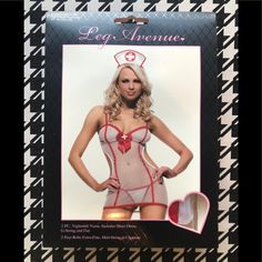 Leg Avenue 3pc Nightshift Nurse, Includes Sheer Dress, G-String And Hat, Red/White, Os. Lace Tie Top, Cop Halloween Costume, Black Lace Gloves, Mesh Romper, Garter Skirt, Lingerie Slip Dress, Green Bodysuit, Mesh Bodycon Dress, Tutu Costumes