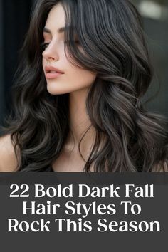 Discover stunning dark fall hair color ideas for brunettes to elevate your look this season. From rich chocolate browns to deep mahogany hues, find the perfect shade to complement your style. Whether you're looking for a subtle change or a bold transformation, these dark fall hair colors will add warmth and dimension to your mane. Embrace the cozy vibes of autumn with a gorgeous new hue that will have you feeling fabulous all season long. Dark Black Brown Hair Color, Dark Brown Hair With Bold Highlights, Dark Neutral Hair Color Ideas, Black Hair Fall Colors, Long Dark Ash Brown Hair, Dark Mushroom Brown Hair Color Formula, Espresso Colored Hair, Single Color Brunette Hair, Solid Dark Hair Color Ideas