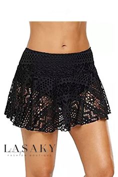 Lasaky - Premium Womens High-Waisted Swim Skirt with Exquisite Lace Trim, Offering Anti-Transparency Feature High Waisted Swim Skirt, Curvy Fashion Summer, High Waisted Swim, Awesome Designs, Lingerie Outfits, Swim Skirt, Color Fabric, Swim Bottoms, Fashion Summer