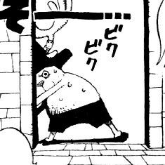 an image of a cartoon scene with a man coming out of a jail cell door