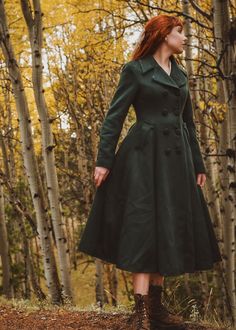 "Vintage inspired but modern wool maxi coat that will keep you warm and stylish this winter, Excellent high-quality winter outwear that don't cost a fortune. DETAIL * More color avaiable https://etsy.me/3dLZouN * Excellent high-quality, medium weight, warm wool fabric * (50% wool, 50% fiber,nylon, etc. ) * Matching satiny lining. * Double breasted, Button closure * Calf length * Fit and flare Silhouette * Two side seam pockets * Fit for autumn-to-winter * A really beautiful coat if you love the Wool Maxi Coat, Fit And Flare Coat, Green Wool Coat, Winter Outwear, Cottagecore Style, Outwear Coat, Wool Coat Women, Retro Pin Up, Long Wool Coat