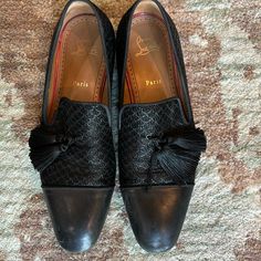 Fair Condition. Size 9 (43) Designer Louboutin Dress Shoes Shoes Color, Louboutin Shoes, Christian Louboutin Shoes, Slip Ons, Loafer Shoes, Christian Louboutin, Men's Shoes, Dress Shoes, Loafers