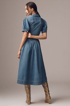 Rent Short-Sleeve Denim Midi Shirt Dress from Nuuly. Pick 6 items for $98/month. Free shipping + returns. Chic Short Sleeve Denim Dress For Daywear, Fitted Short Sleeve Denim Dress For Fall, Fitted Denim Dress With Pockets For Daywear, Fall Relaxed Fit Short Sleeve Denim Dress, Short Sleeve Denim Blue Dress For Daywear, Chic Short Sleeve Denim Dress For Fall, Fitted Button-up Denim Dress For Daywear, Medium Wash Short Sleeve Denim Dress For Fall, Fall Medium Wash Short Sleeve Denim Dress