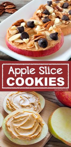 apple slice cookies with peanut butter and chocolate chips