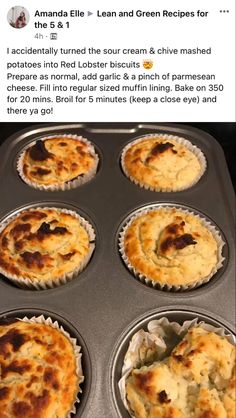 a muffin tin filled with lots of food