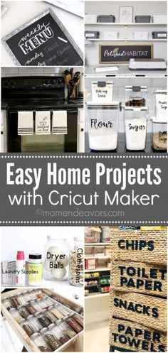 the easy home projects with cricut maker are great for organizing and decorating