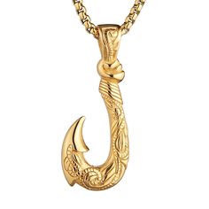 PRICES MAY VARY. Classic Hawaiian Necklace Pendant - Quality fishhook Necklace is a stunning piece of creative art with carved stainless steel hooks. Pendant size: 4.7cm * 2.0mm (1.85 * 0.78 inches) Stainless steel chain length: 23 "+1.96" extended chain. Weight: 11 grams Quality material - The hook is made of 317L polished stainless steel, which is hypoallergenic and resistant to corrosion and rust. Fish Hook Necklace: Fish hooks symbolize strength, prosperity, abundance, productivity, and good Pirate Garb, Hawaiian Necklace, Fish Hook Necklace, Hook Necklace, Viking Necklace, Fish Hooks, Polished Stainless Steel, Beautiful Gift Boxes, Stainless Steel Jewelry