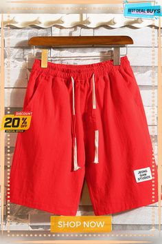 Casual Cotton Plain Shorts Red Summer Pants With Side Pockets, Leisure Short Summer Pants, Leisure Red Bottoms With Pockets, Red Shorts With Pockets For Summer, Plain Pants, Plain Shorts, Women Shorts, Shorts Casual, Unique Designers