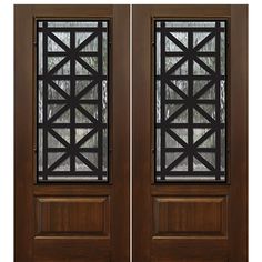 1-Panel 3/4 Lite Contempo Design Fiberglass Entry Double Door with Steel Grille. Double Front Doors With Glass Panels Fiberglass, Fiberglass Double Entry Doors, 42” X 82” Entrance Doors, Farmhouse Craftsman, Fiberglass Entry Doors 32” X 80, Rustic Mediterranean, Solid Glass Swinging Double Doors 30”, Laser Cut Steel, Double Entry Doors