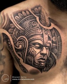 Azteca Tattoo, Big Cat Tattoo, Women Circle, Sketch Style Tattoos, Small Chest Tattoos, Aztec Tattoo Designs, Band Tattoo Designs