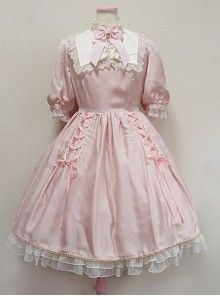 Red And White Lace Bowknot Sweet Lolita Dress Set