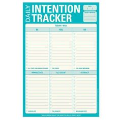 the daily intention tracker is shown in blue