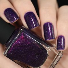 Dark Purple Nail Designs Short, Dark Purple Aesthetic Outfit, Prom Nails Purple Dark, Short Dark Purple Nails, Midnight Purple Nails, Dark Purple Outfit, Dark Purple Accessories, Blackish Purple Nails, Dark Purple Sparkle Nails