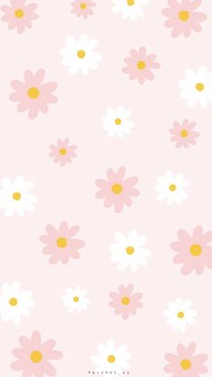 pink and yellow flowers on a light pink background