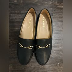 Coach Haley Loafer Black - New/Never Work Before Coach Elegant Formal Loafers, Elegant Coach Loafers For Work, Elegant Coach Loafers For Formal Occasions, Elegant Coach Loafers With Round Toe, Classic Coach Loafers For Work, Classic Coach Loafers For Formal Occasions, Chic Formal Coach Loafers, Coach Round Toe Business Loafers, Coach Business Loafers With Round Toe