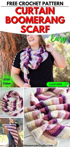 the crochet pattern is shown with instructions to make it look like a scarf