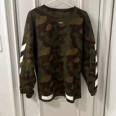 100% Authentic Please Message Me Or Comment With Any Questions Or Inquiries Thanks! Camo Long Sleeve, White Camo, White Shirts, Green Brown, Green And Brown, Long Sleeve Tee, Camo, Long Sleeve Tees, Tee Shirts