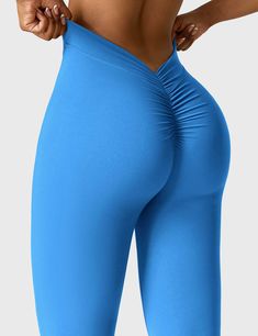 These v-waist flared leggings are not only stylish and comfortable, but also made from a double-sided brushed fabric that feels nude and breathable. They are sag-resistant, compressive, and stretchy, ensuring they stay in place and move with you. The V-shaped waistband design on the back adds style and practicality, while the back wave pleats accentuate the peach butt, making for unique and flattering detail. Overall, these leggings are a great addition to any closet.   Feature:   Inside length Waist Gym Workout, Workout Yoga Pants, Waistband Design, Flared Leggings, Vintage Flare, Sport Bra Top, Workout Yoga, Flare Leggings, Flare Trousers