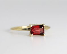 Red 14k Gold Birthstone Ring For Promise, Red Minimalist Jewelry For Wedding, Minimalist Red Jewelry For Wedding, Minimalist Ruby Birthstone Ring Gift, 14k Gold Red Ruby Promise Ring, Red Ruby Promise Ring In 14k Gold, Red 14k Gold Stackable Rings Fine Jewelry, Red Ruby Ring In 14k Gold For Promise, Red 14k Gold Stackable Birthstone Rings