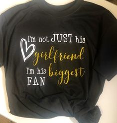 His Biggest Fan - Friday Night Lights - Football Girlfriend Shirt - Girlfriend Shirt - Spirit Shirt Gf Shirts For Football, Shirt For Football Girlfriend, Boyfriend Football Shirts Girlfriends, Soccer Girlfriend Shirts, Football Shirts For Girlfriends, Football Girlfriend Shirts Ideas, Boyfriend Football Shirts, Football Shirt Designs For Girlfriends, Custom Football Shirts Girlfriend