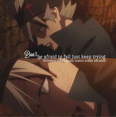 an anime scene with the quote don't be afraid to fall just keep trying