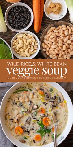 Cozy & Creamy Wild Rice Soup Vegan Gluten Free Soups And Stews, Vegan Beans And Rice Recipes, Vegan Soups And Stews, Vegetable Rice Soup, Healthy Hearty Soup, Creamy Vegetable Soup