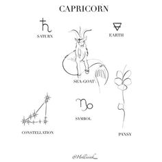 the zodiac signs are drawn in black and white