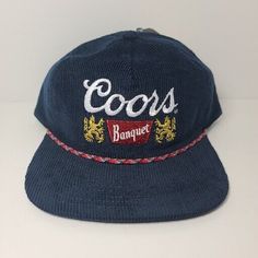 Coors Banquet Navy Red Rope Corduroy Snapback Retro Vintage Classic Hat NWT. Coors Banquet, Retro Hats, Ski Hat, Red Rope, Ski Hats, Classic Hats, Vintage Ski, Vintage Hat, Hats Vintage