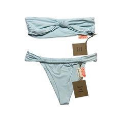 Nwt, No Flaws, Size Xl. Stone Fox Swim X Free People Lele Tie Front Bandeau And Bikini Bottom. Stock Photo To Show Fit Actual Bikini For Sale Is Light Blue Color. Stretch, Double Lined. Light Blue Solid Color. 85% Recycled Nylon, 15% Spandex. Adjustable Fit. Light Blue Solid Color, Blue Solid Color, Swimsuit Inspo, Stone Fox Swim, Summer Bathing Suits, Stone Fox, Cute Bathing Suits, Bathing Suit Cover Up, Swim Swim