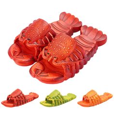 PRICES MAY VARY. [Materials] Buyoem Lobster slippers Made of high quality PVC material, lightweight, elastic and shock, comfortable and durable for long lasting wearing. 【Features】Buyoem Lobster Slippers high elastic anti-skidding sole, no glue, the shoes is moderately soft and hard, comfortable and soft, refreshing and breathable, and takes care of the feet; light not only, non-slip and wear-resistant function, non-slip and stable,very convenient and save your time. [Design] Creative Lobster Sh Lobster Shoes, Funny Lobster, Unisex Slippers, Bathroom Slippers, Toddler Outdoor, Shark Slippers, Beach Gym, Animal Slippers, Bathroom Outdoor