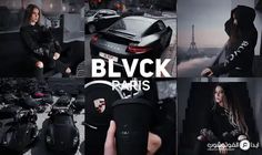 a collage of photos with the words blvck paris in black and white