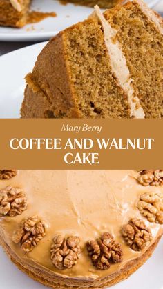 Mary Berry Coffee And Walnut Cake Nigella Coffee And Walnut Cake, Work Morning Tea Ideas, Coffee Walnut Cake Recipe, Coffee And Walnut Cake Recipe, Breakfast Gourmet, English Dessert Recipes, Mary Berry Recipes, Coffee Walnut Cake, Simple Cake Recipe