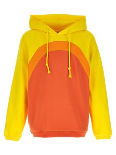 Patchwork cotton hoodie, pockets, long sleeves with cuffs. Composition: 100% cotton Yellow Cotton Hoodie With Pockets, Hooded Sweatshirt For Spring, Yellow Hoodie With Pockets For Fall, Fall Yellow Hoodie With Pockets, Yellow Fall Hoodie With Pockets, Yellow Cotton Long Sleeve Hoodie, Oversized Yellow Cotton Hoodie, Spring Cotton Hoodie With Double-lined Hood, Yellow Hoodie With Ribbed Cuffs For Fall