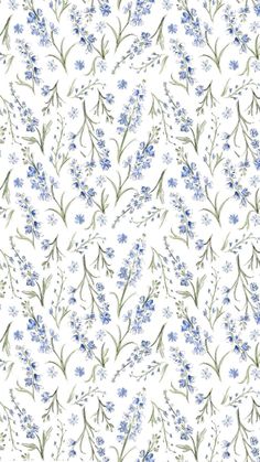 blue and green flowers on white background with watercolor style design for wallpaper or fabric