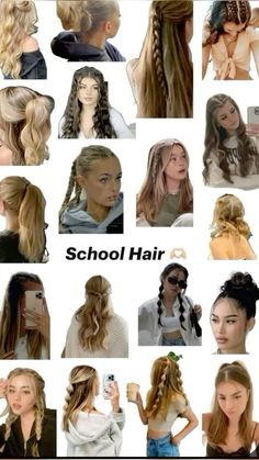 Hair Styles For Girls, Cute Sporty Hairstyles, Cute Simple Hairstyles, School Hair, Types Of Hair