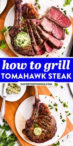 how to grill tomahwk steak on a cutting board