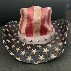 A Must Have For July 4th!! New With Tags, Peter Grimm Blue Justice Western Cowgirl Hat, Ladies One Size. Beautiful Patriotic Hat! Patriotic Hats, Western Cowgirls, Cowgirl Party, Western Hats, Cowgirl Hats, Grimm, Must Haves, Women Accessories, Hats