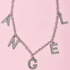 Necklace Jewelry Punk Personality Fashion Rhinestone Letter Necklace Women Gothic Statement Necklace Gifts Bijoux ChainModel Number:1005001622238858 Angel Y2k, Y2k Rings, Crystal Angel, Y2k Necklace, Rhinestone Letters, Crystal Angels, Angel Pendant, Necklace Women, Letter Necklace