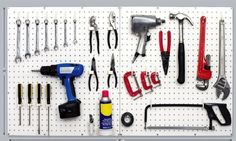 WallPeg Pegboard Storage System for workshops, garages, sheds and home - Two White 24x16 Panels, 36 Assorted Flex-Lock Peg Hooks, Mounting Hardware. Panels will never fade, rust or warp and with ribbed back support with attractive finished side walls. Includes Popular J, L and Jumbo Style Peg Hooks - Exceptionally strong and versatile. WallPeg WallPeg 48in Wide Pegboard Kit with 2 Panels and 36 Locking Peg Hooks for Tool Garage Storage (White) | 32/0 W Garage Pegboard Organization, Peg Board Garage, Environmental Wellness, Garage Pegboard, Plastic Pegboard, Pegboard Garage, Garage Organization Ideas, Basement Organization, Organization Systems