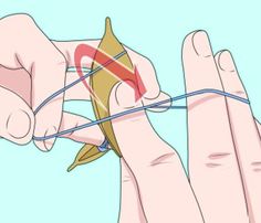 two hands are holding a piece of string with a fish on it and another hand is pulling the string together