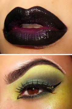 Crazy Products, Witch Inspiration, Make Up Diy, Witches Night Out, Witch Makeup, Makeup Lips, Halloween Costumes Makeup, Black Lips, Trendy Makeup