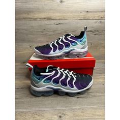 Nike Air Vapormax Plus Grape Mens Size 9.5 White Fierce Puruple 924453 101 Brand New In Original Box. Box May Have Damage Due To Stocking And Shipping. Item Is In Perfect Condition. 100% Authentic Or Your Money Back. Ships In Double Box To Protect The Shoe Box. Shipped Via Priority Mail With Tracking Information. Feel Free To Contact Us For Any Questions. Thank You For Visiting Our Store. Shipping Is Excluded For The Following Countries: Europe United Kingdom Nike Air Monarch, Nike Cleats, Air Vapormax Plus, Nike Air Vapormax Plus, Nike Sb Zoom, Spike Shoes, White Running Shoes, Air Jordan 12 Retro, Nike Force