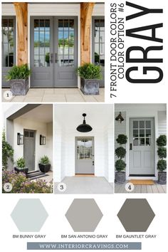 the gray color scheme is perfect for this front door