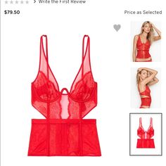 Let Your Valentine Be Special With This Red Bustier, Brand New With Tags. Women's Intimates, Red Color, Victoria's Secret, Brand New, Bra, Let It Be, Tags, Red, Women Shopping