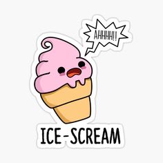 an ice cream sticker with the words ahhah on it