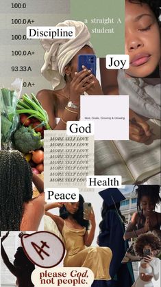 a collage of images with words and pictures on them that say god, peace, faith, and not people